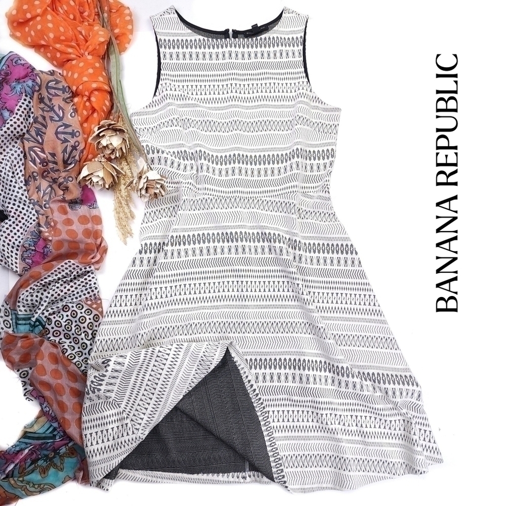 Banana Republic Gray Fit n Flare Dress sz 12